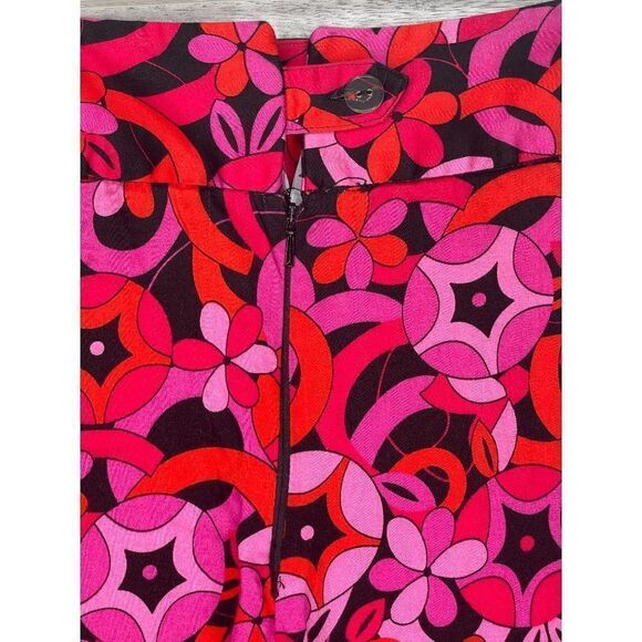 Madison Studio Pink & Red MOD Print Pants Size 10 - Picture 3 of 6